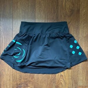 Adidas Black Mini Skirt with Teal Patterns